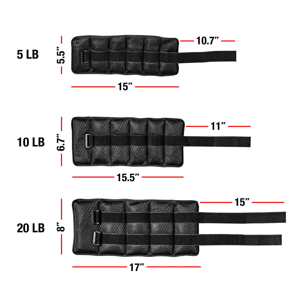 Adjustable Wrist Ankle Weights 10-Pound Pair O959