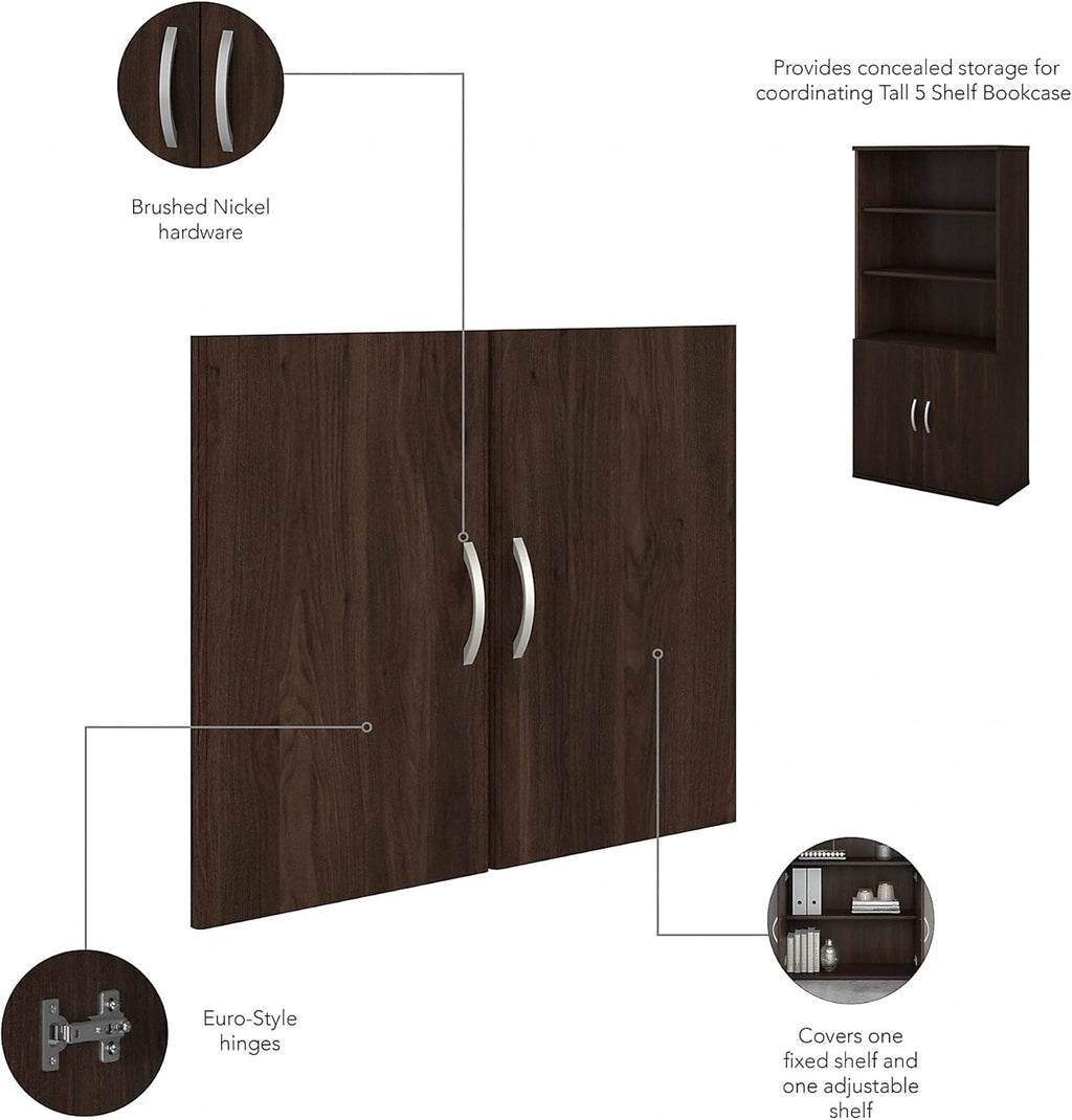 Black Walnut Bookcase Door Kit Pack of 2 C220