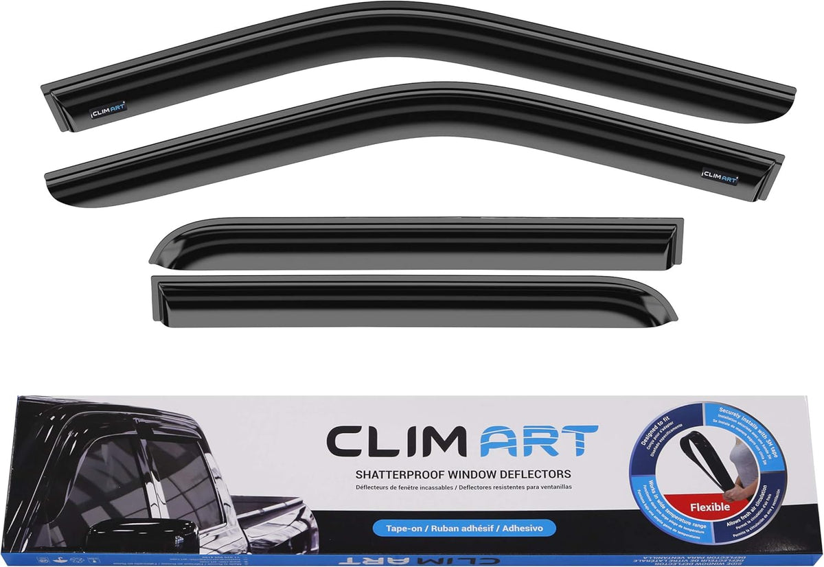 4 pcs Dark Smoke Rain Guards for Ford F150 SuperCrew L522