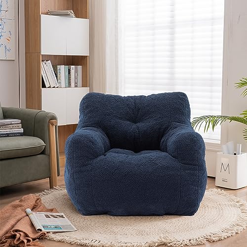 White Tufted Bean Bag Chair M89073