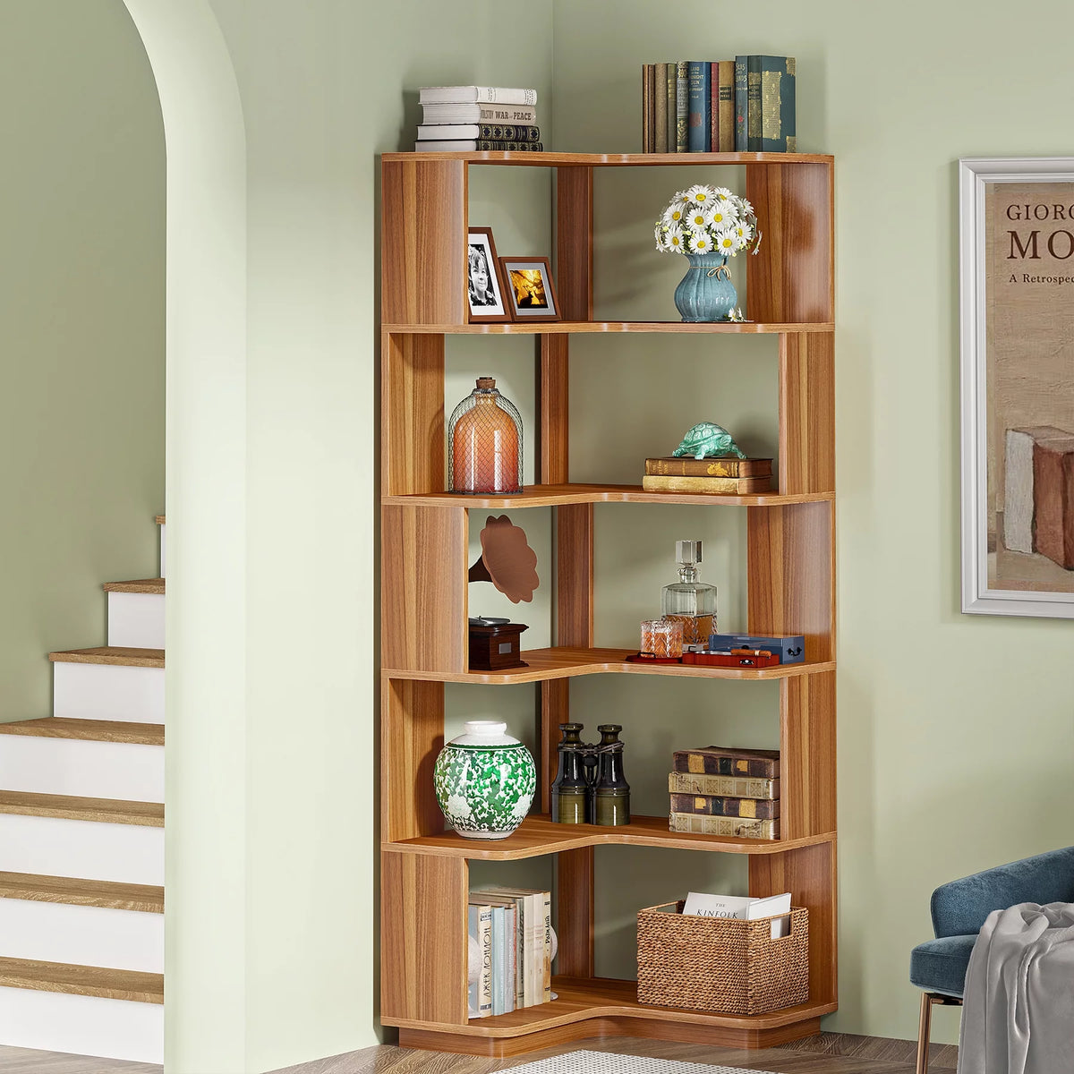 6-Tier Corner Bookshelf R4053