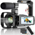 4K 60FPS IR Night Vision Camcorder with External Microphone and 2.4G Remote Control E181