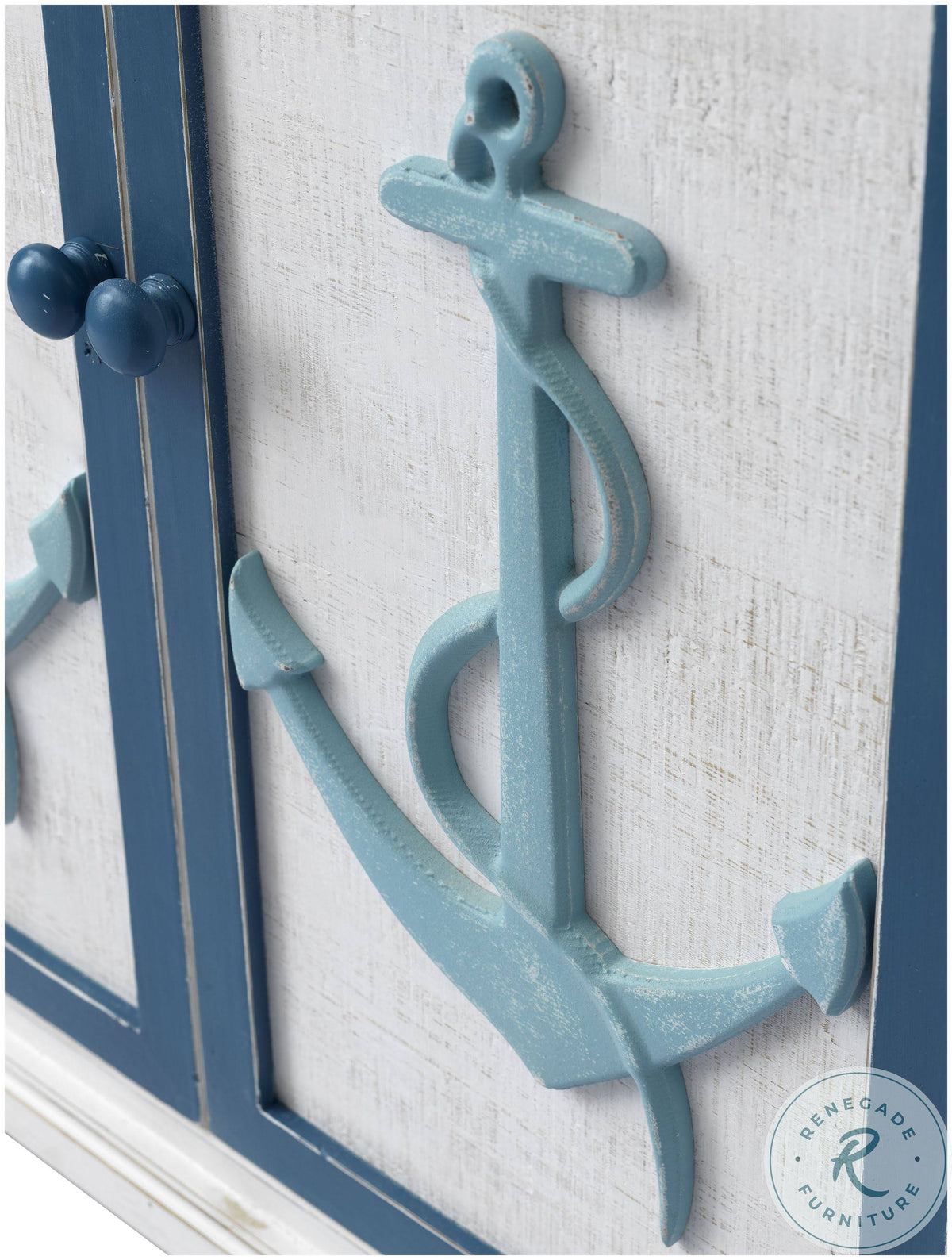 Blue White Two Door Cabinet F867206
