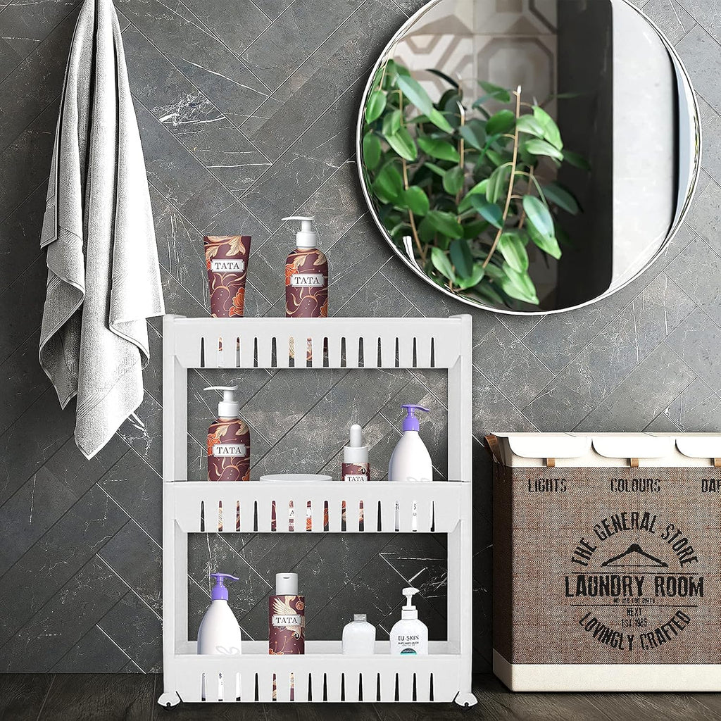 3 Tier Slim Rolling Storage Cart with Wheels D363