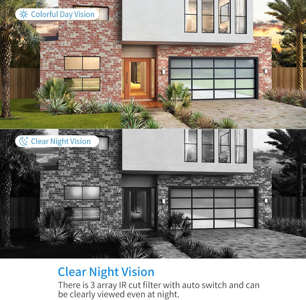8CH 2K Wireless Security Camera System with 12 LCD Monitor 3TB Hard Drive 4pcs 3MP Outdoor Bullet IP Cameras U57281