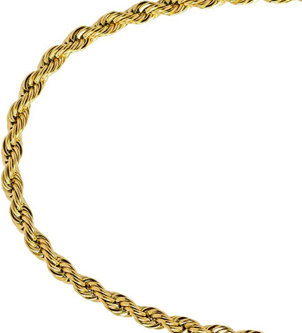 24k Gold Plated Rope Chain Necklace Z302166