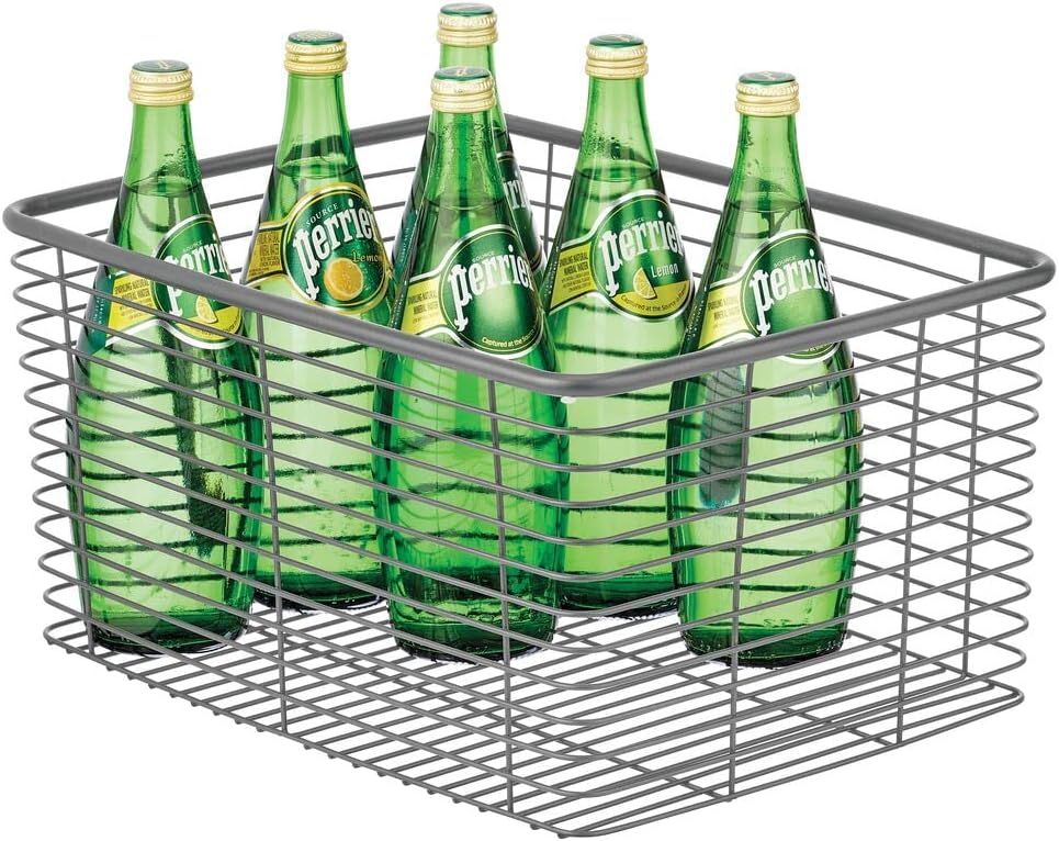 Metal Wire Food Organizer Storage Bin Basket, 3 Pack, Bronze V173