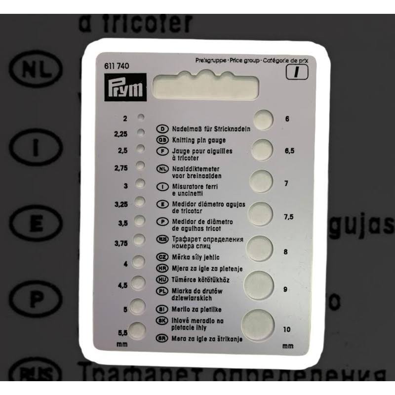 Calibrador De Agujas Para Tejer A109