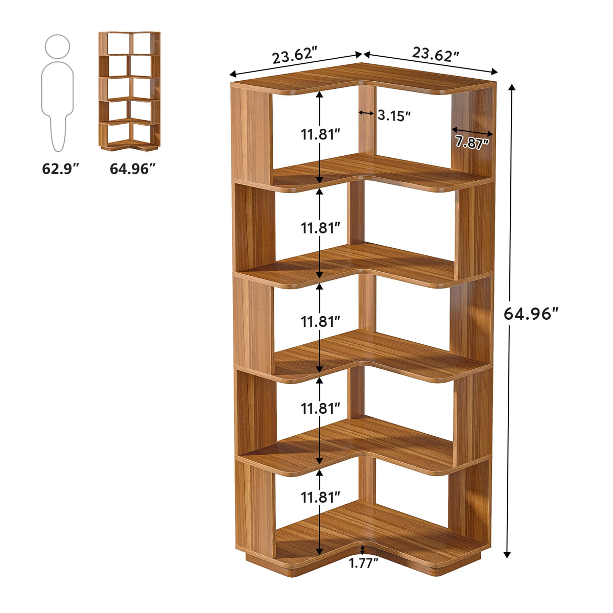 6-Tier Corner Bookshelf R4053