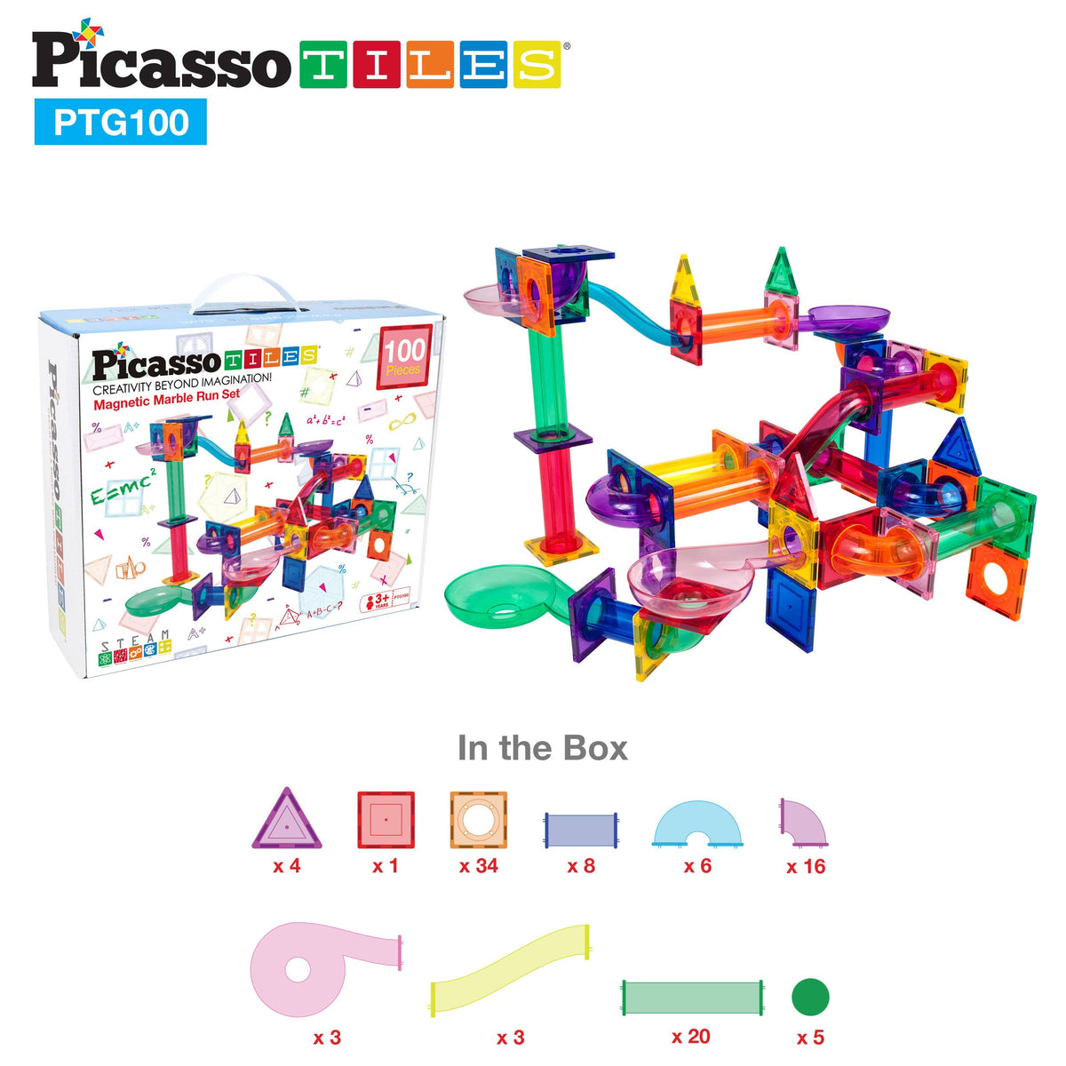 Magnetic Marble Run 100 Piece Building Set V8297