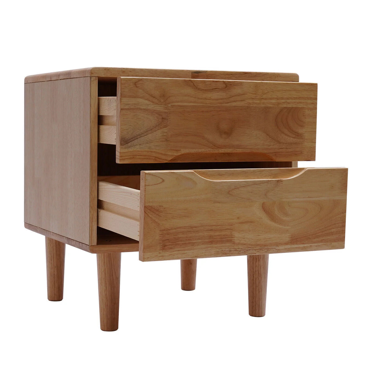 Mid Century Wood Nightstand with 2 Drawers R1275