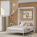 Full Size Space Saving Wall Murphy Bed Convertible Hidden Bed White N8715