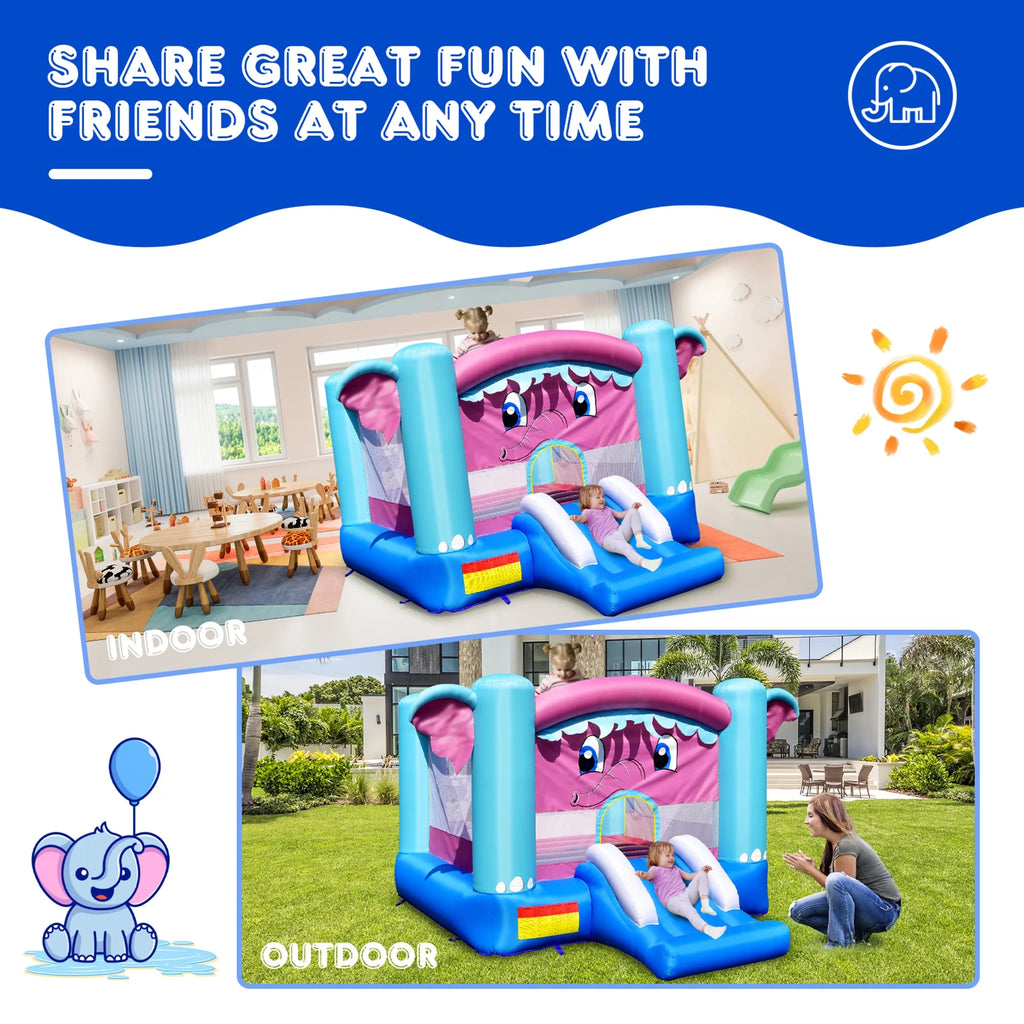 Inflatable Bounce House 3-in-1 Elephant Theme Castle F1526