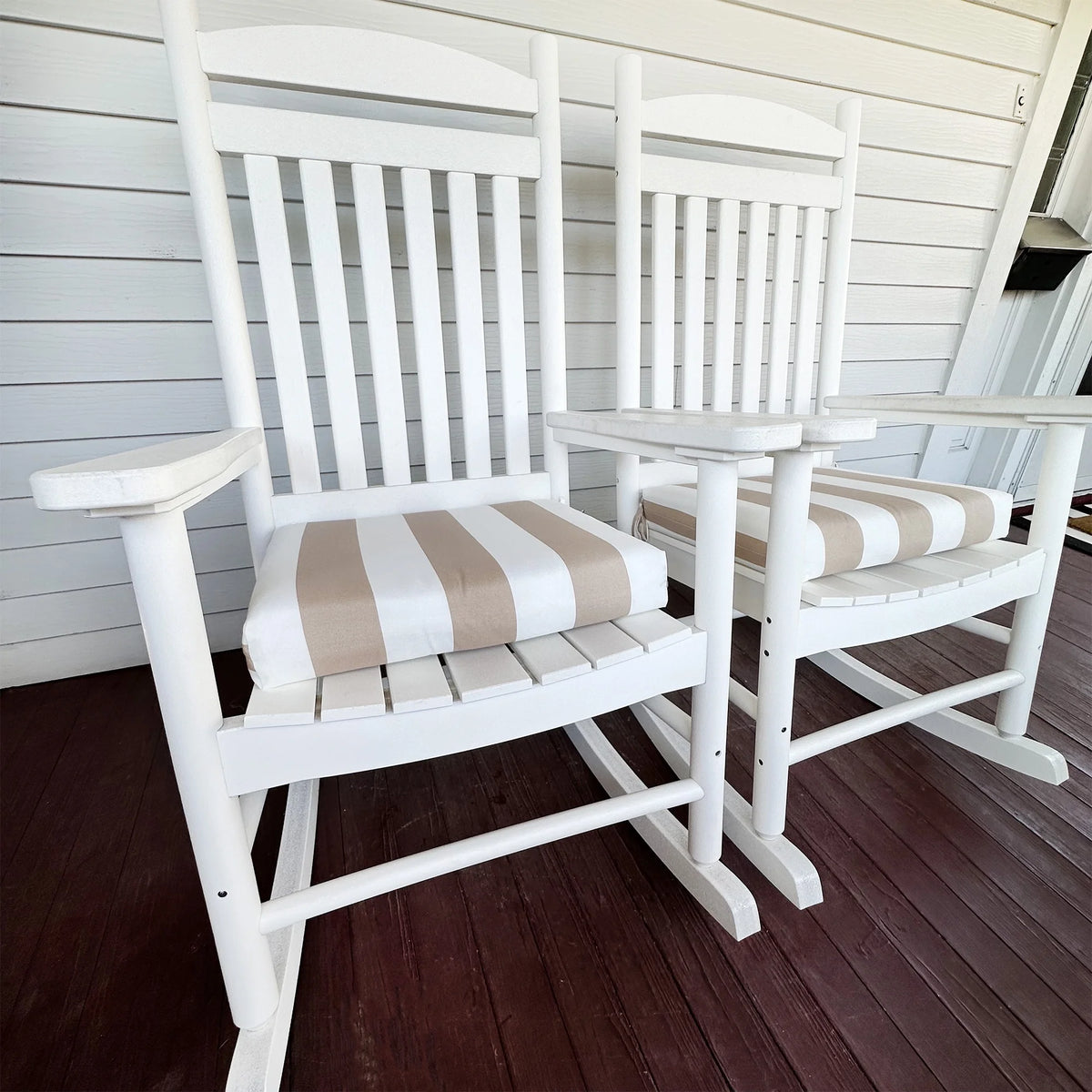 Champagne Stripe Outdoor Seat Cushion, Set of 2 C420379