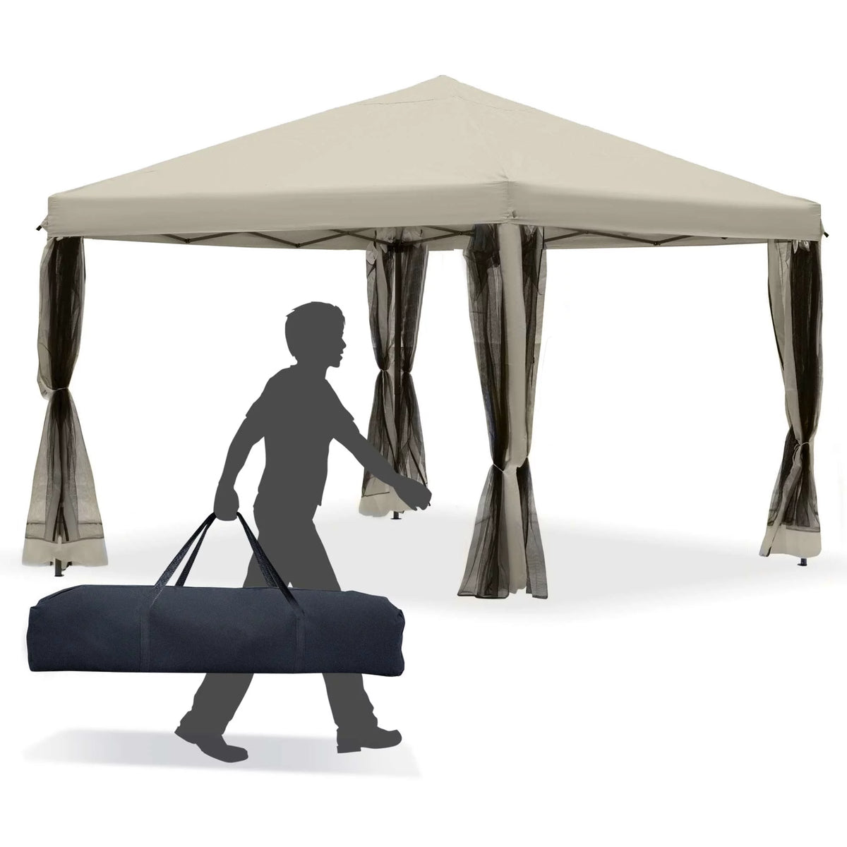 10' x 10' Pop Up Canopy Tent with Netting V7202
