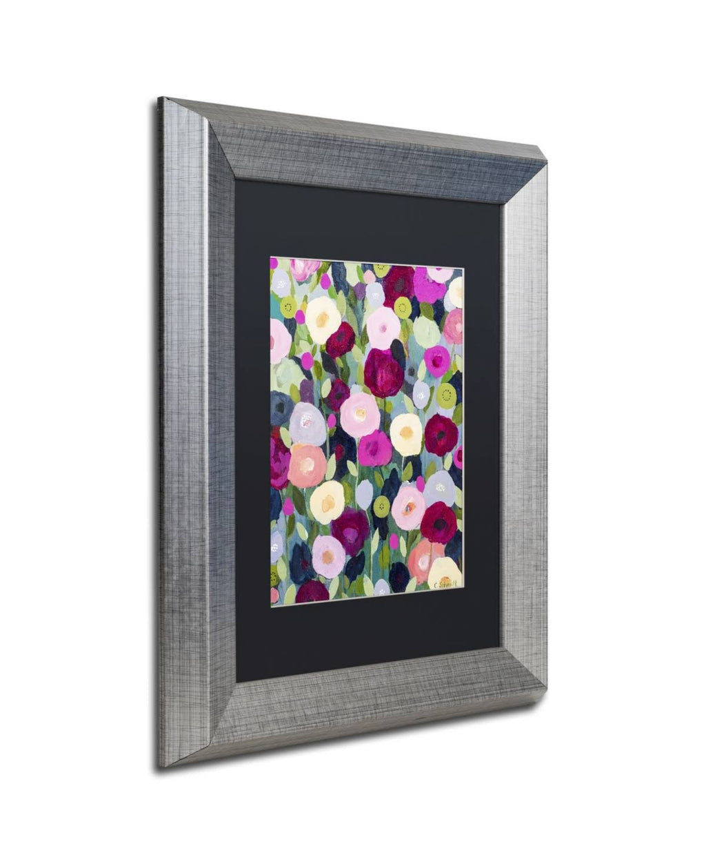 Night Garden Black Matte Silver Frame 11x14-Inch J8044