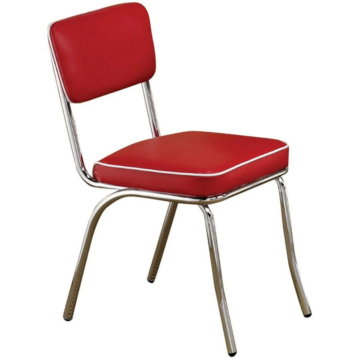 Red and Chrome Dining Side Chair D415475