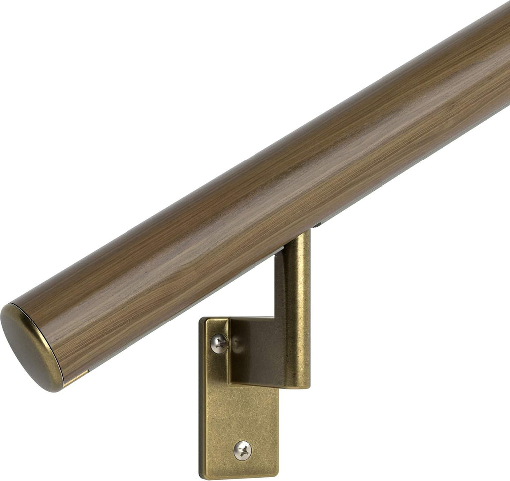Satin Black Anodized Aluminum Handrail Kit with Wall Brackets and Endcaps W520967