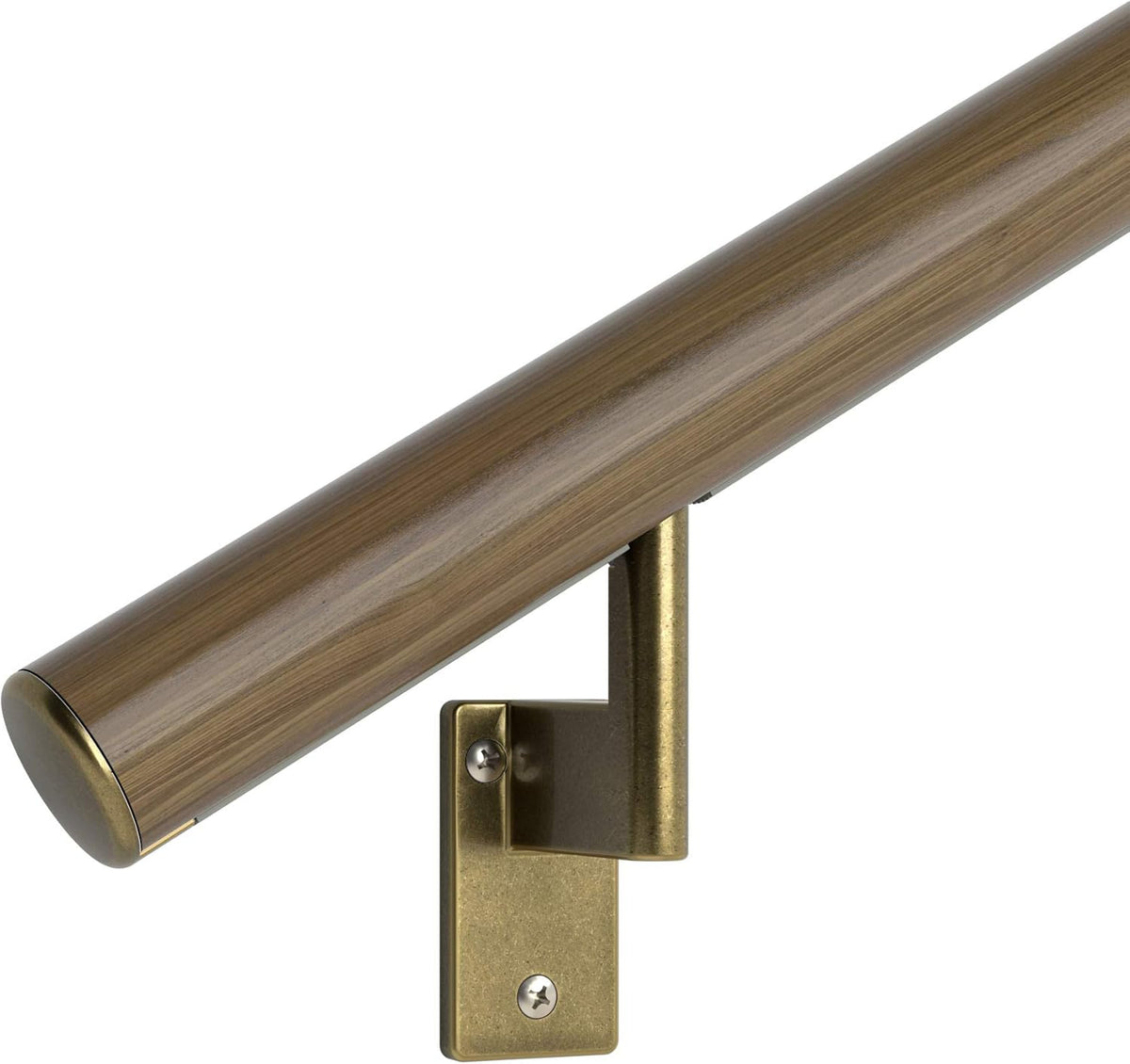 Satin Black Anodized Aluminum Handrail Kit with Wall Brackets and Endcaps W520967