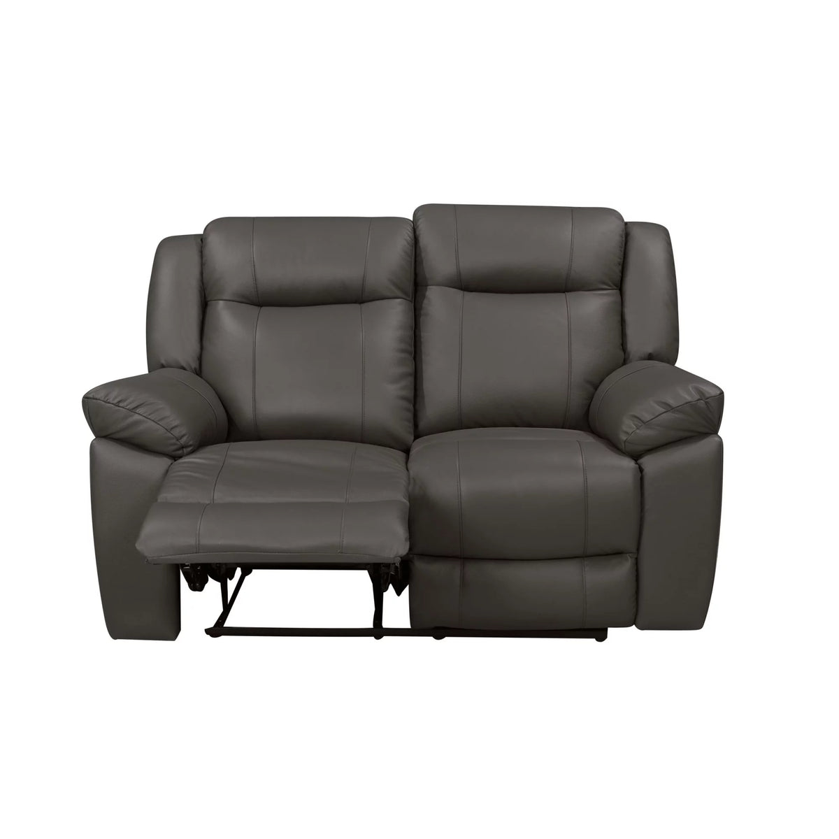 60 Inch Gray Real Leather Manual Recliner Loveseat F881