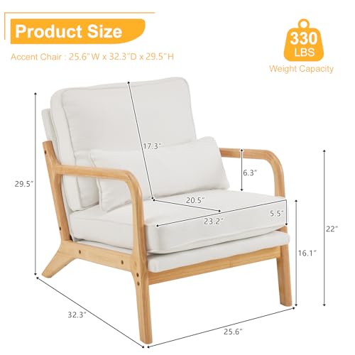 Beige Upholstered Fabric Accent Chairs Set of 2 F44823