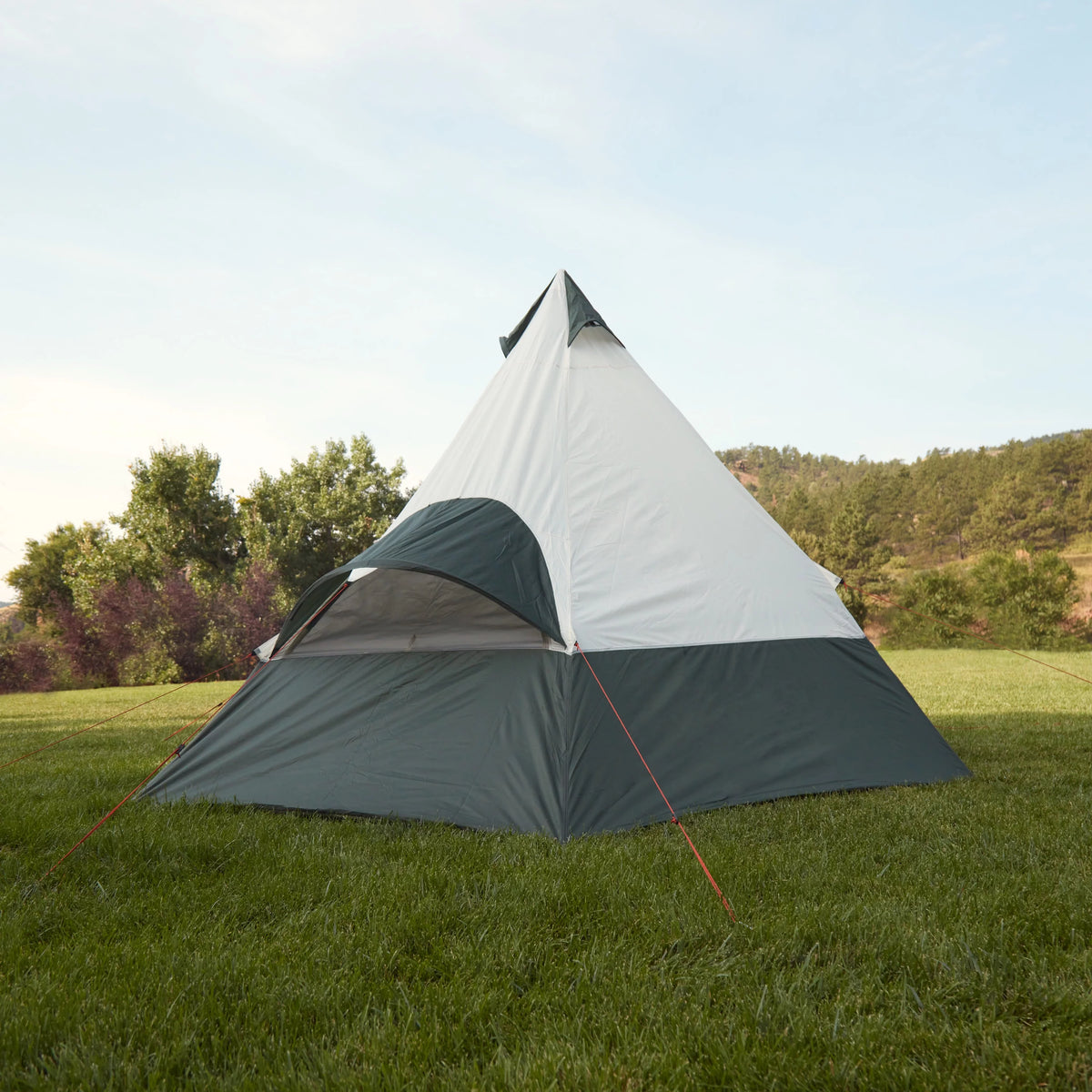 7-Person 1-Room Teepee Tent with Vented Rear Window, Green M587