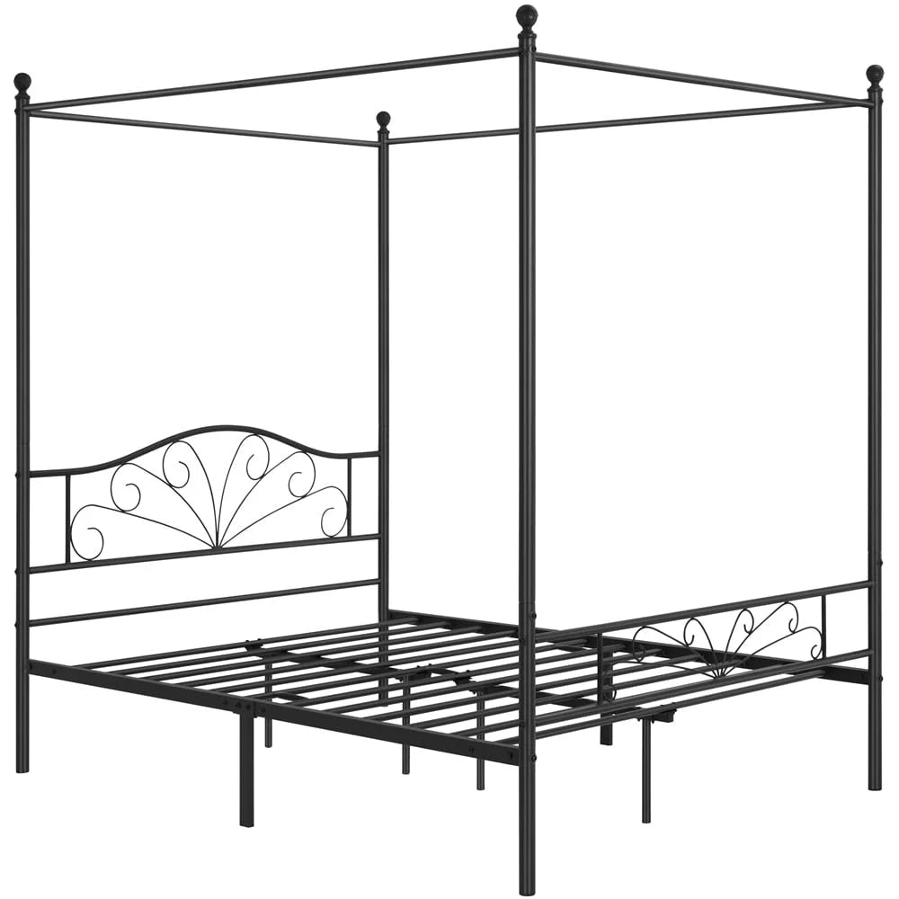 Metal Canopy Bed Frame with Arched Headboard Full K6904