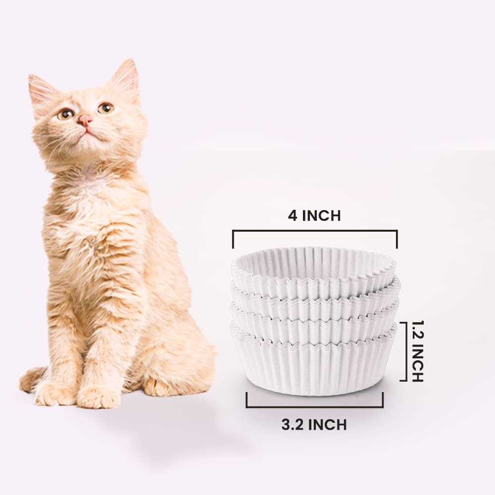 200 Pcs White Disposable Pet Feeding Bowls P20283