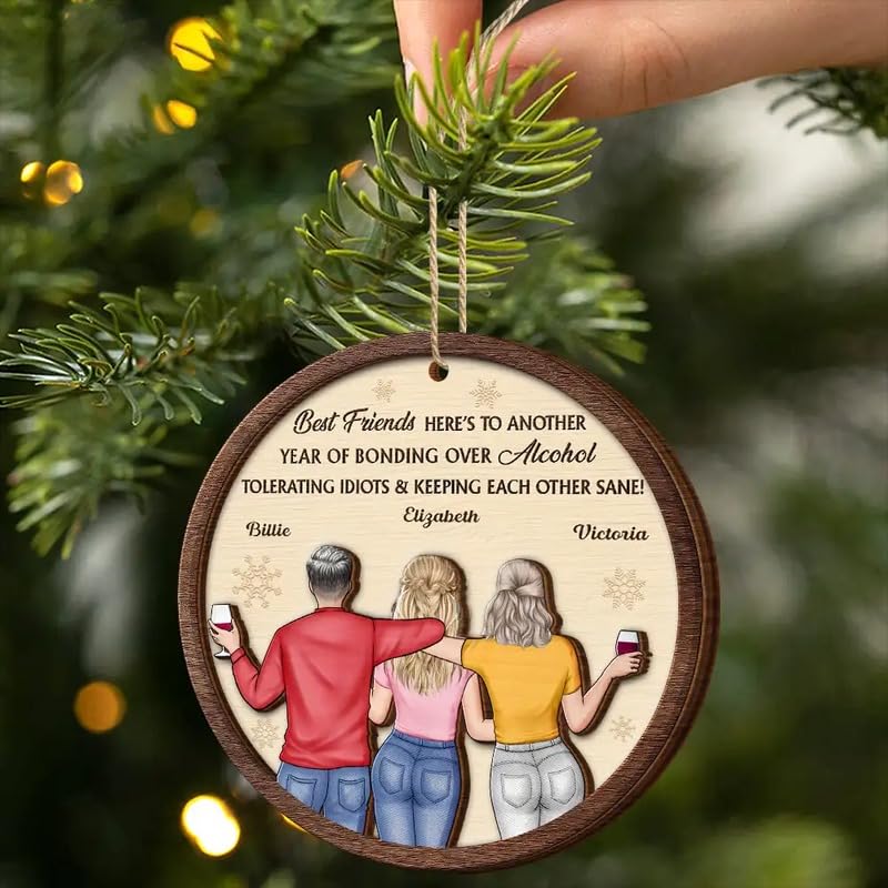 2-Layered Wooden Ornament T13403