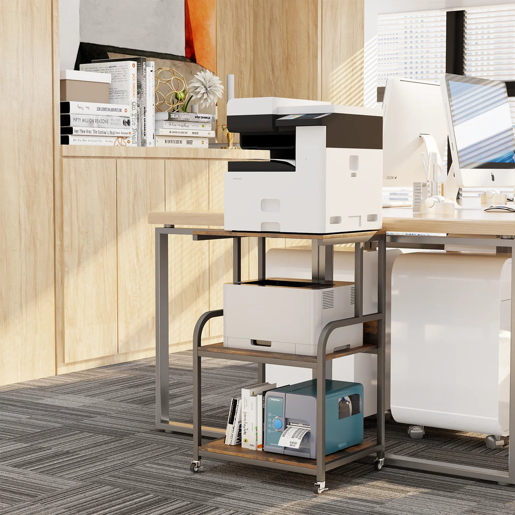 Large 3 Tier Printer Stand with Wheels H16025