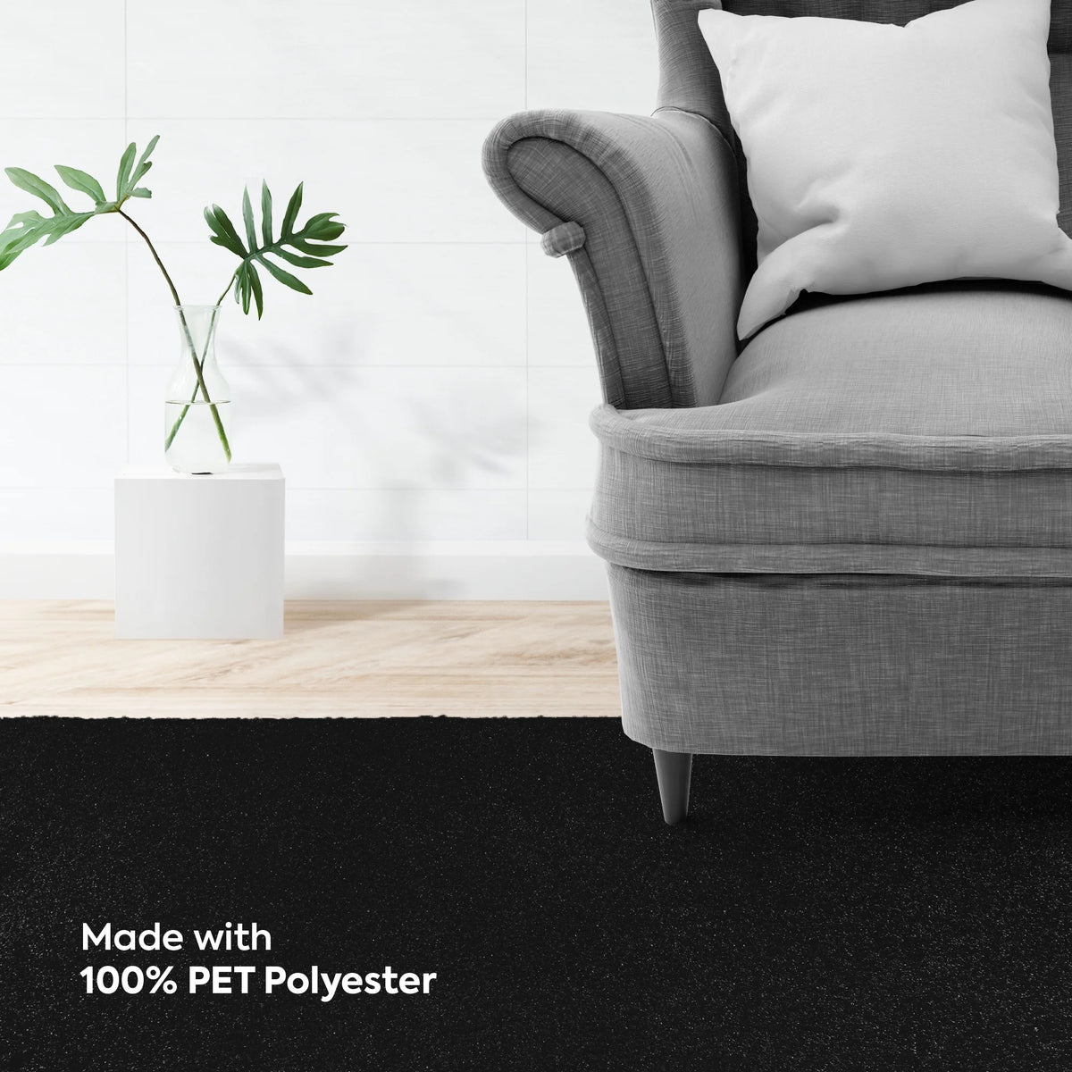 2 ft. Round Black Indoor Rug N15733