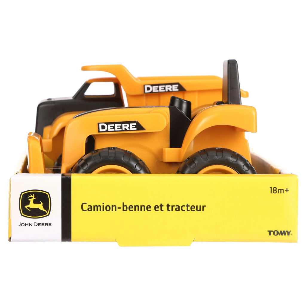 Yellow Construction Vehicle 2 Pack Dump Truck & Tractor with Loader R64578