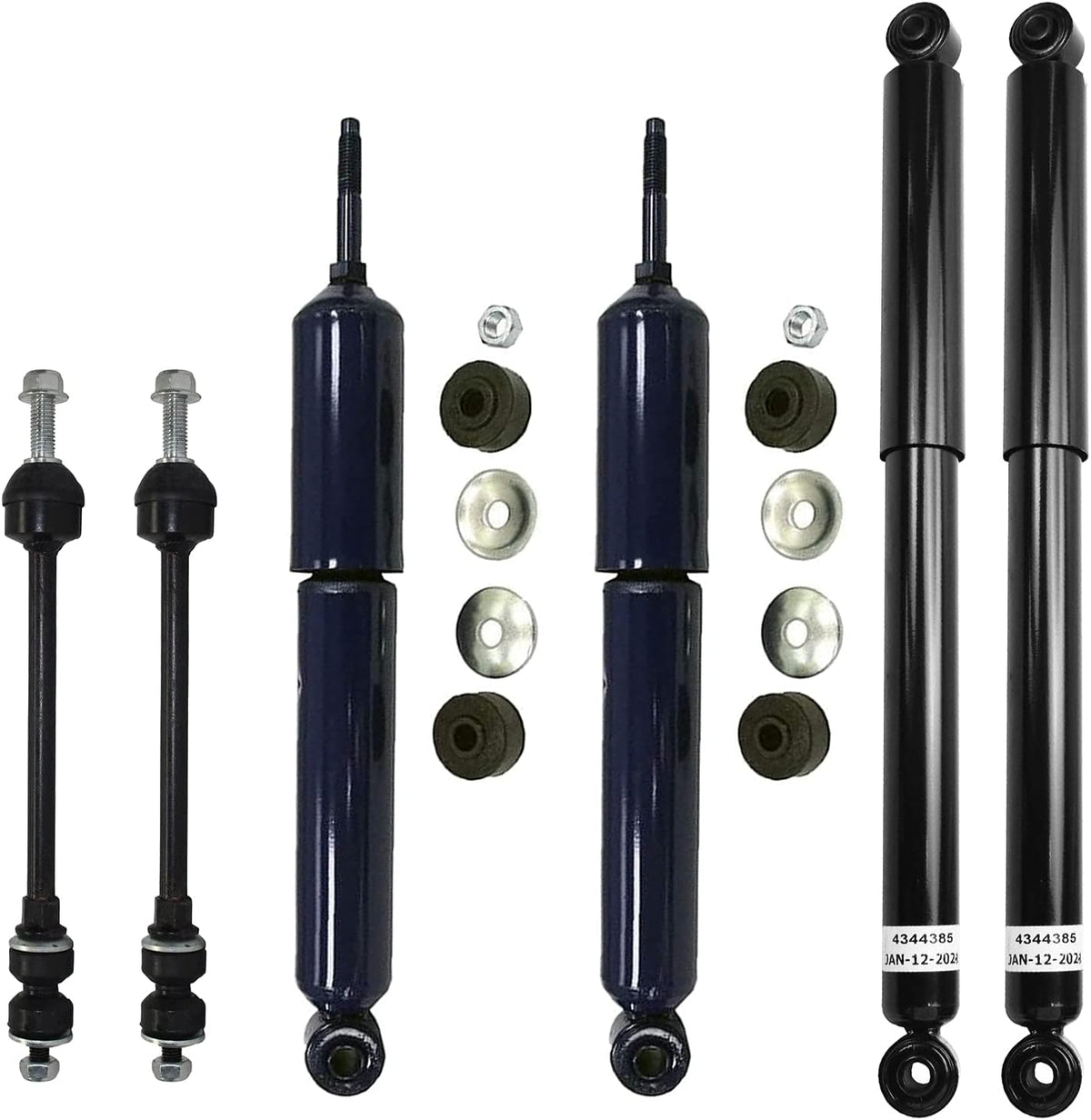 Front Shocks & Rear Shocks Absorbers + Front Sway Bar Links 6pc Set S22742