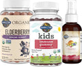 Elderberry Gummies with Echinacea Zinc 120 Count + Kids Immune Gummy 60ct + Vitamin C Spray 2 Fl Oz T601