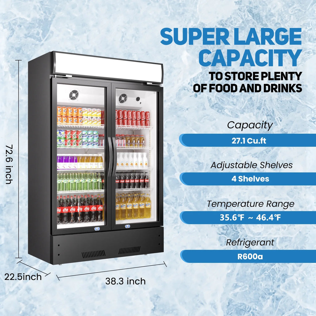 38" Glass Door Upright Beverage Refrigerator P303