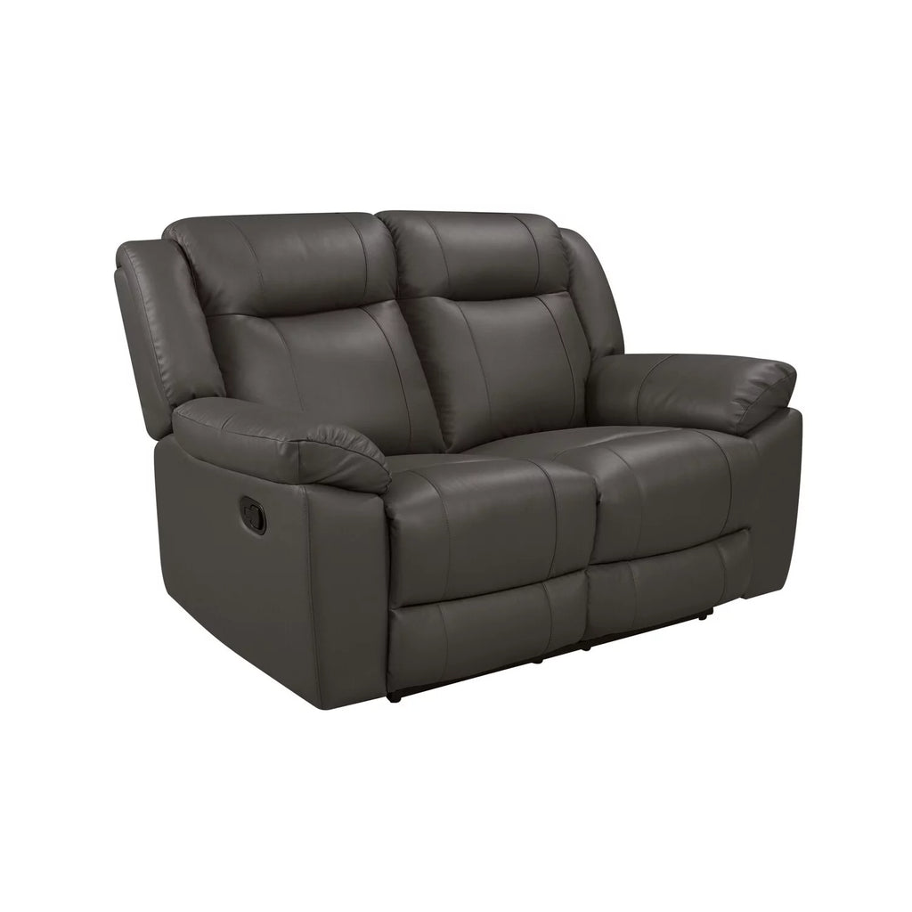 60 Inch Gray Real Leather Manual Recliner Loveseat F881