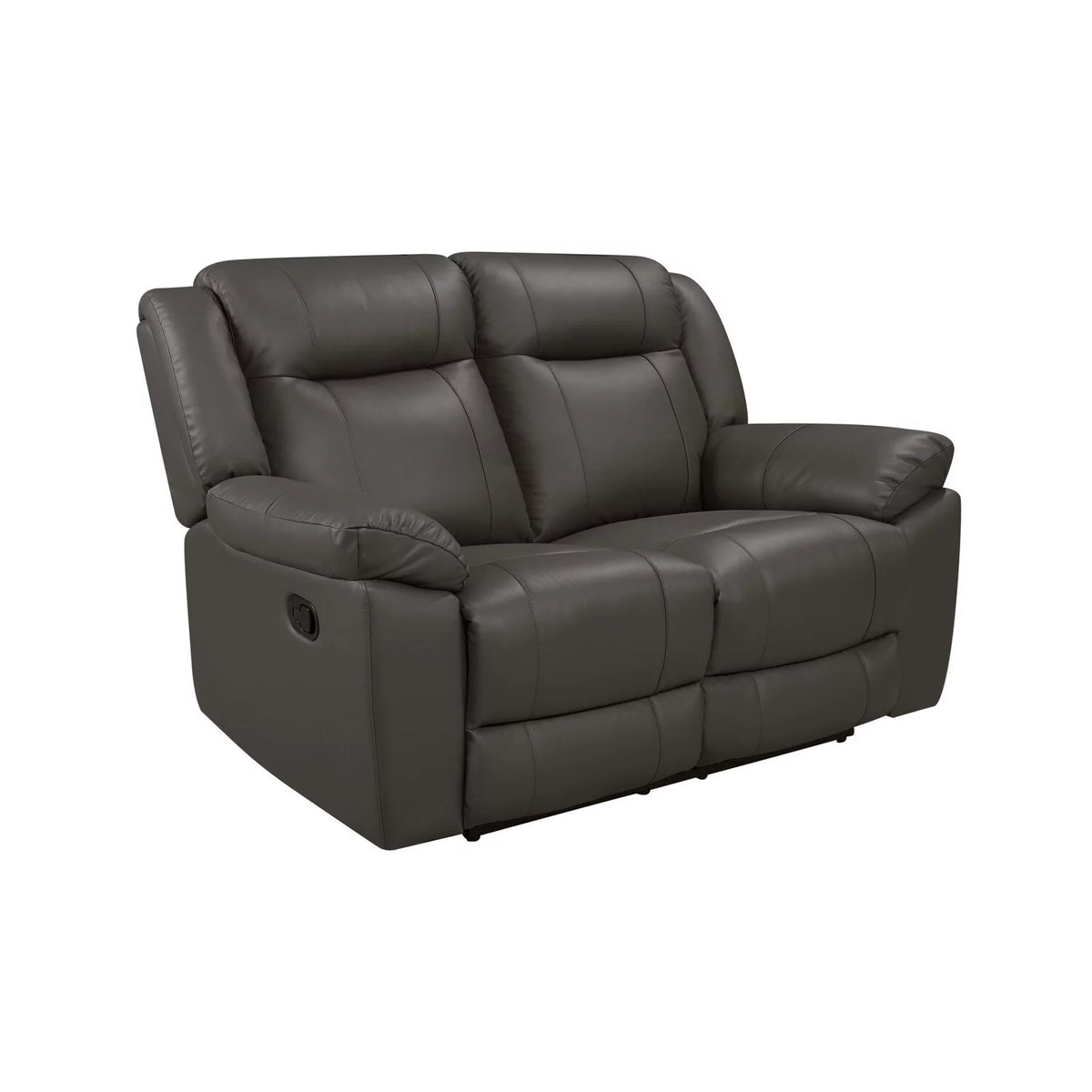 60 Inch Gray Real Leather Manual Recliner Loveseat F881