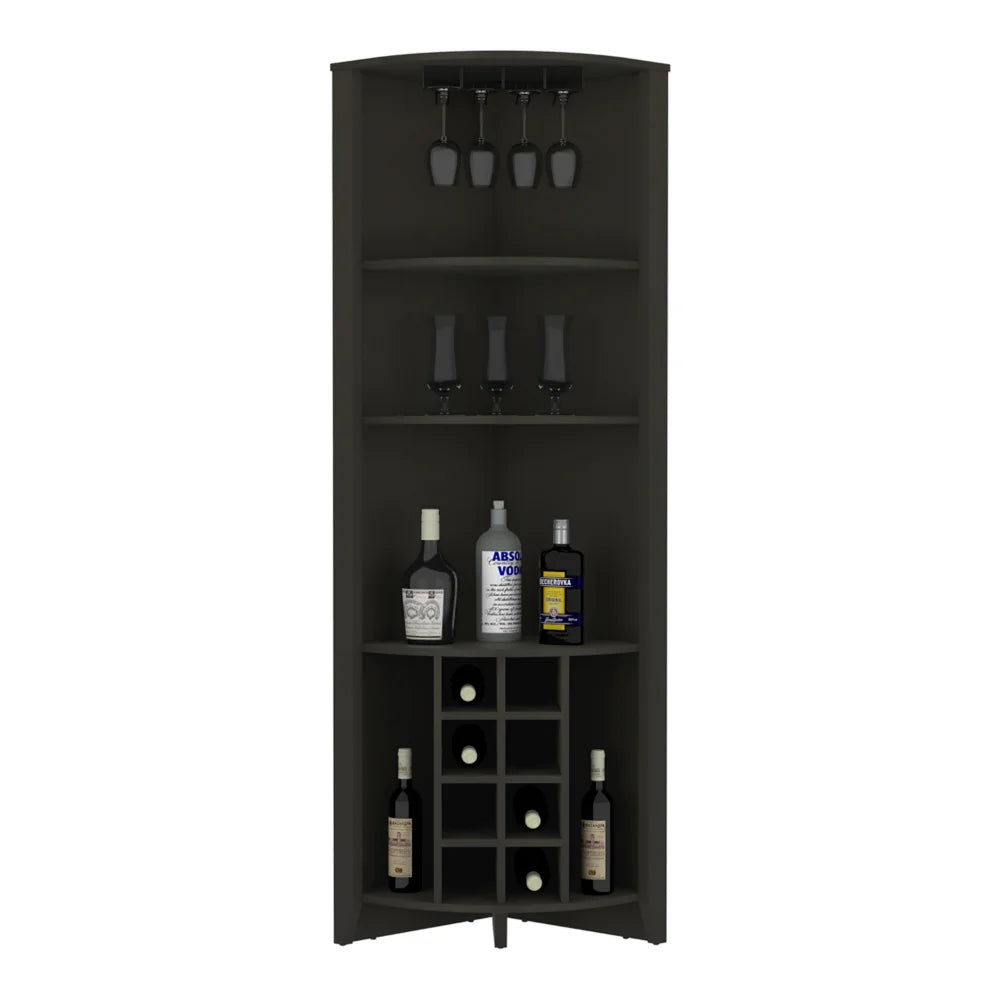 Dark Brown Corner Bar Cabinet L67462