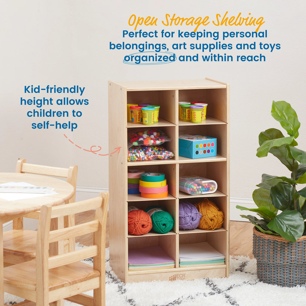 10 Cubby Mobile Tray Storage Cabinet V192