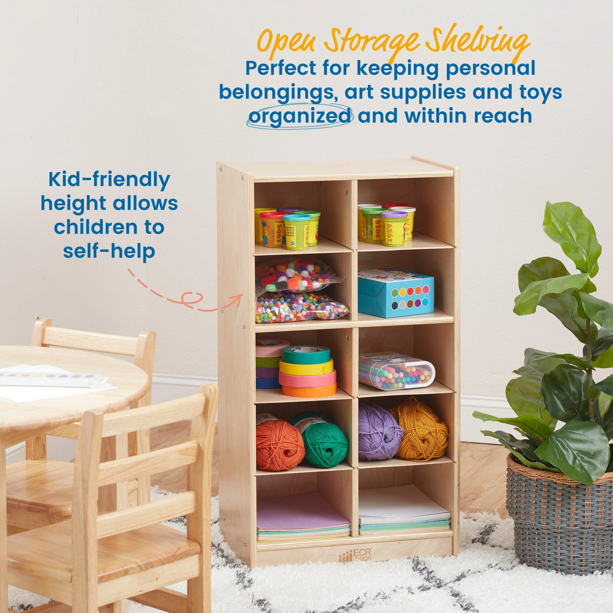 10 Cubby Mobile Tray Storage Cabinet V192