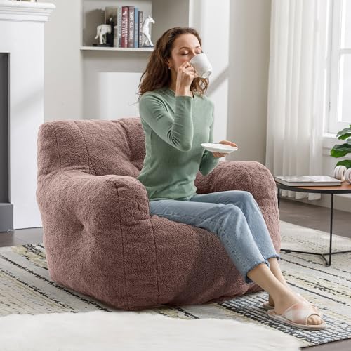 White Tufted Bean Bag Chair M89073