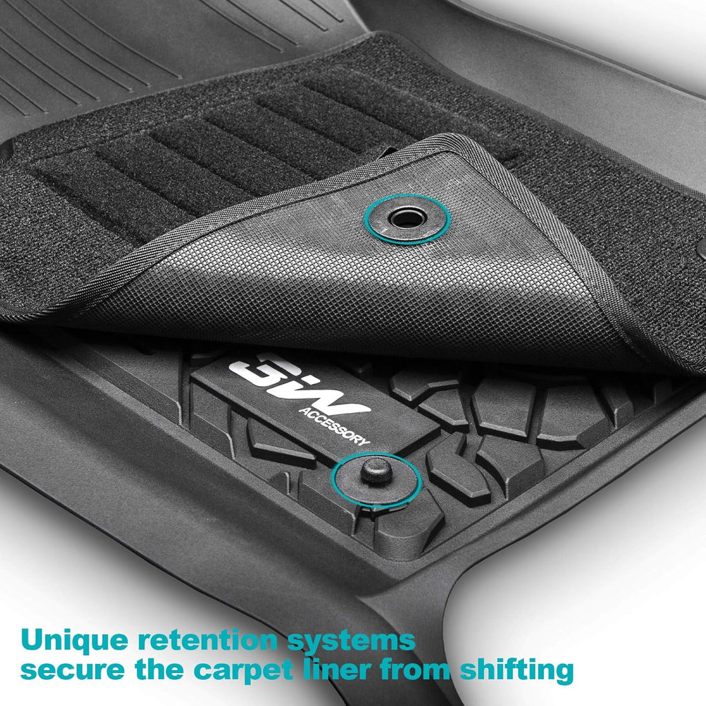 Black Floor Mats with Front Carpet Mats C643