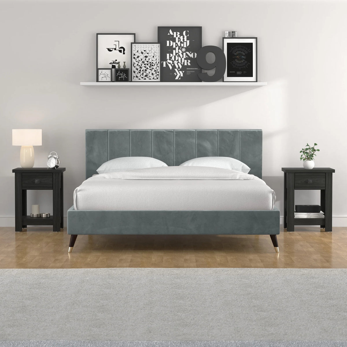 White 1 Drawer Nightstand Set of 2 J2091