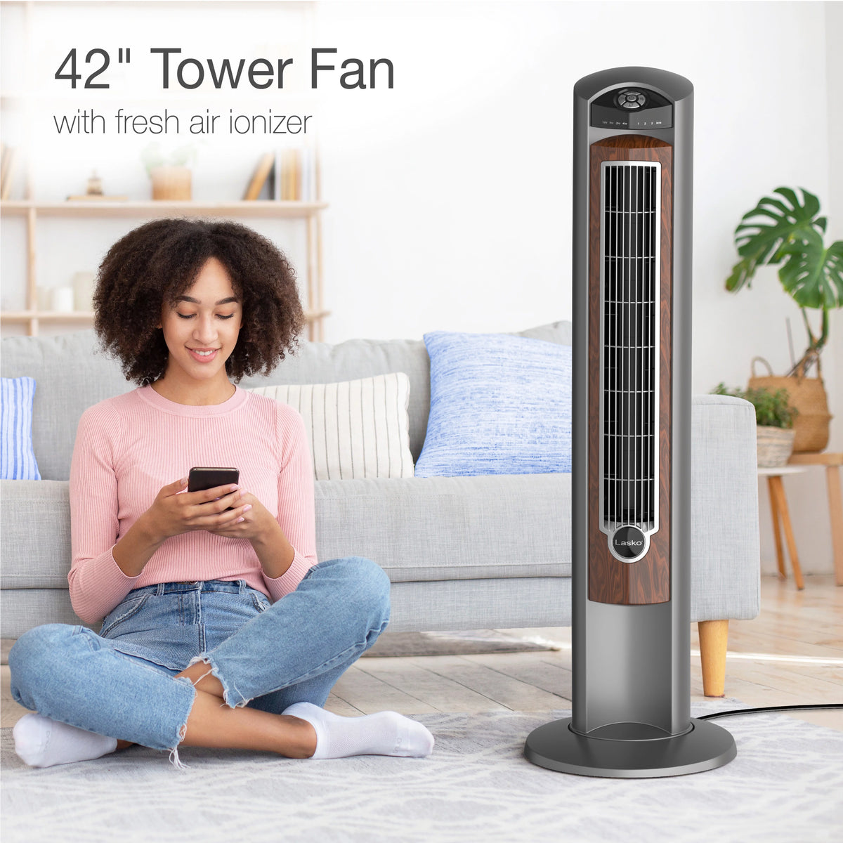 42 Tower Fan with Ionizer, Timer and Remote Y128246