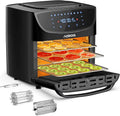 20 Quart 10-in-1 Digital Convection Air Fryer Toaster Oven Combo with Rotating Basket E634
