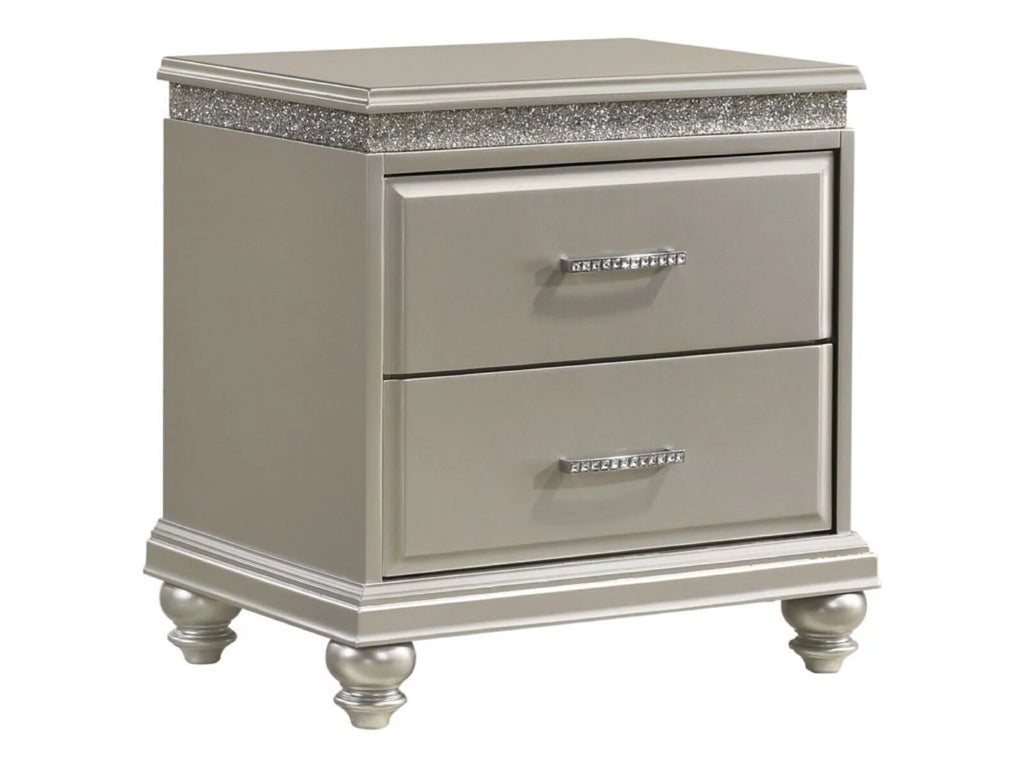 King Panel Bed Dresser Mirror Nightstand Chest Wooden Bedroom Furniture Set Q960401