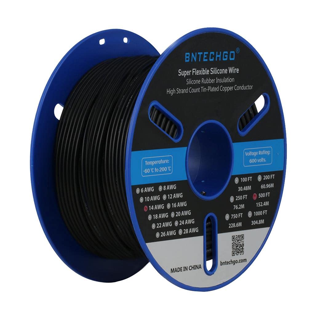 14 Gauge Silicone Wire Spool 200 ft Blue 14 AWG Stranded Tinned Copper Wire Pack of 2 P7669