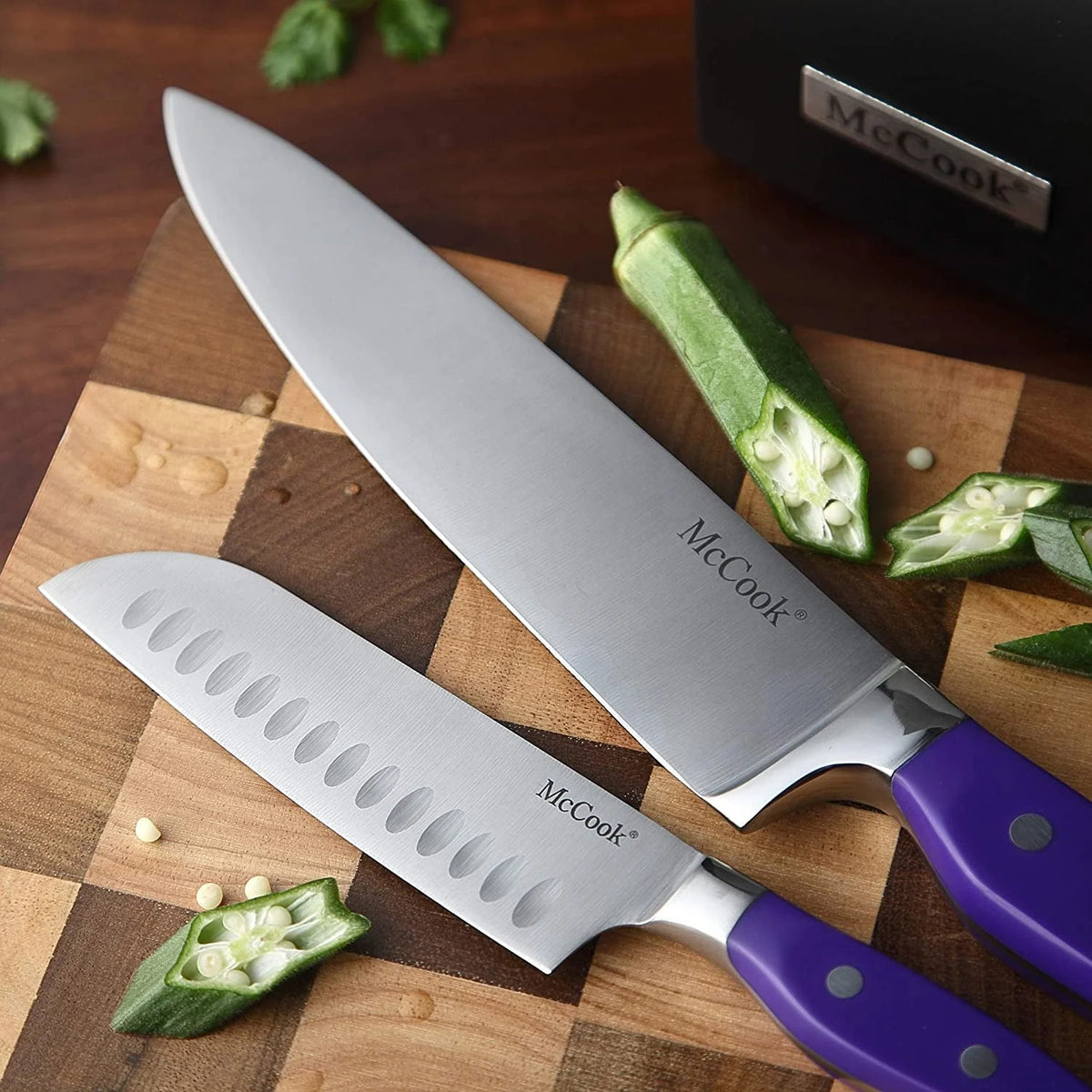 15 Pieces German Stainless Steel Kitchen Knife Block Set F146239