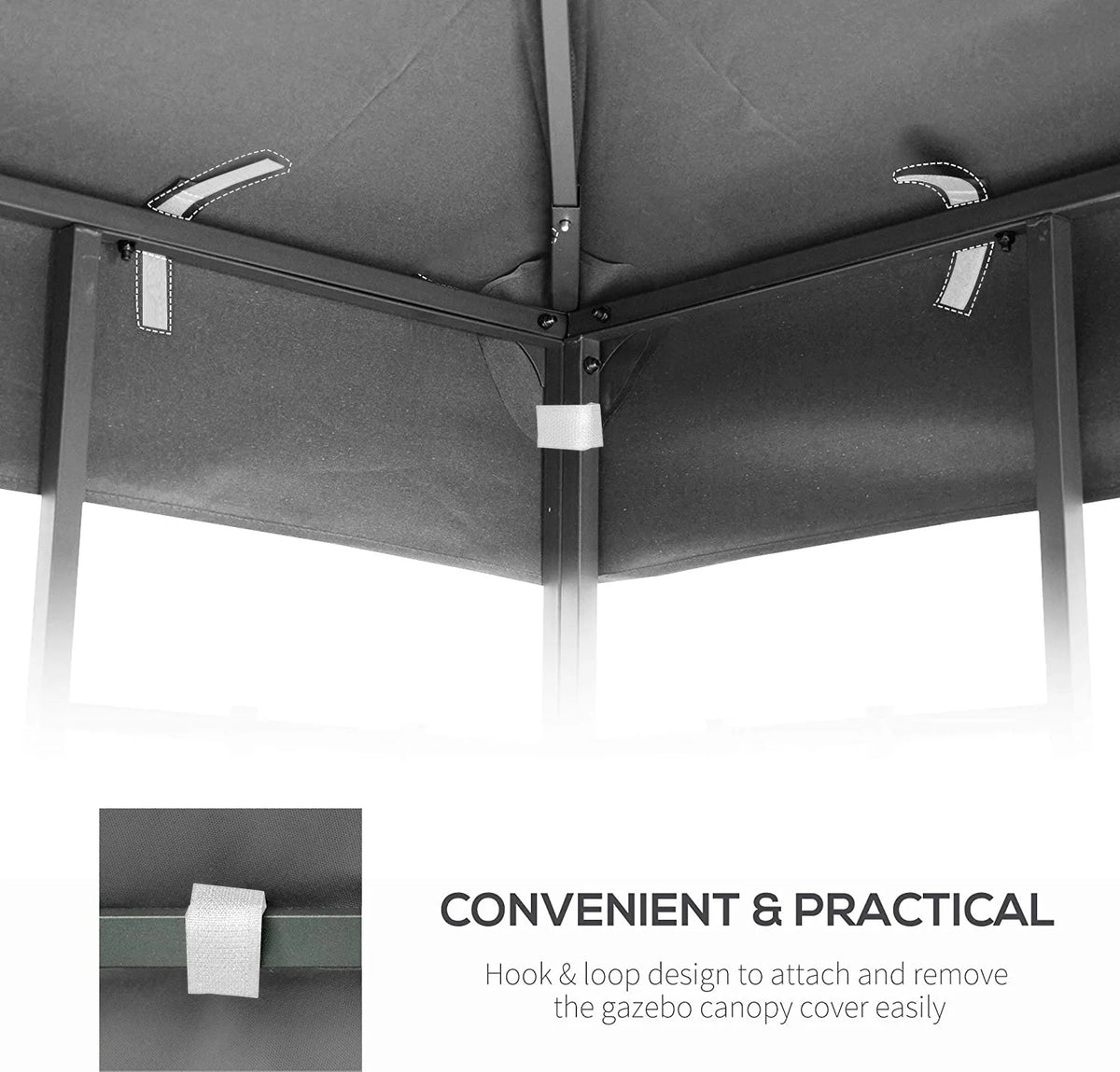 10x10 Ft Double Tiered Gazebo Replacement Canopy X858