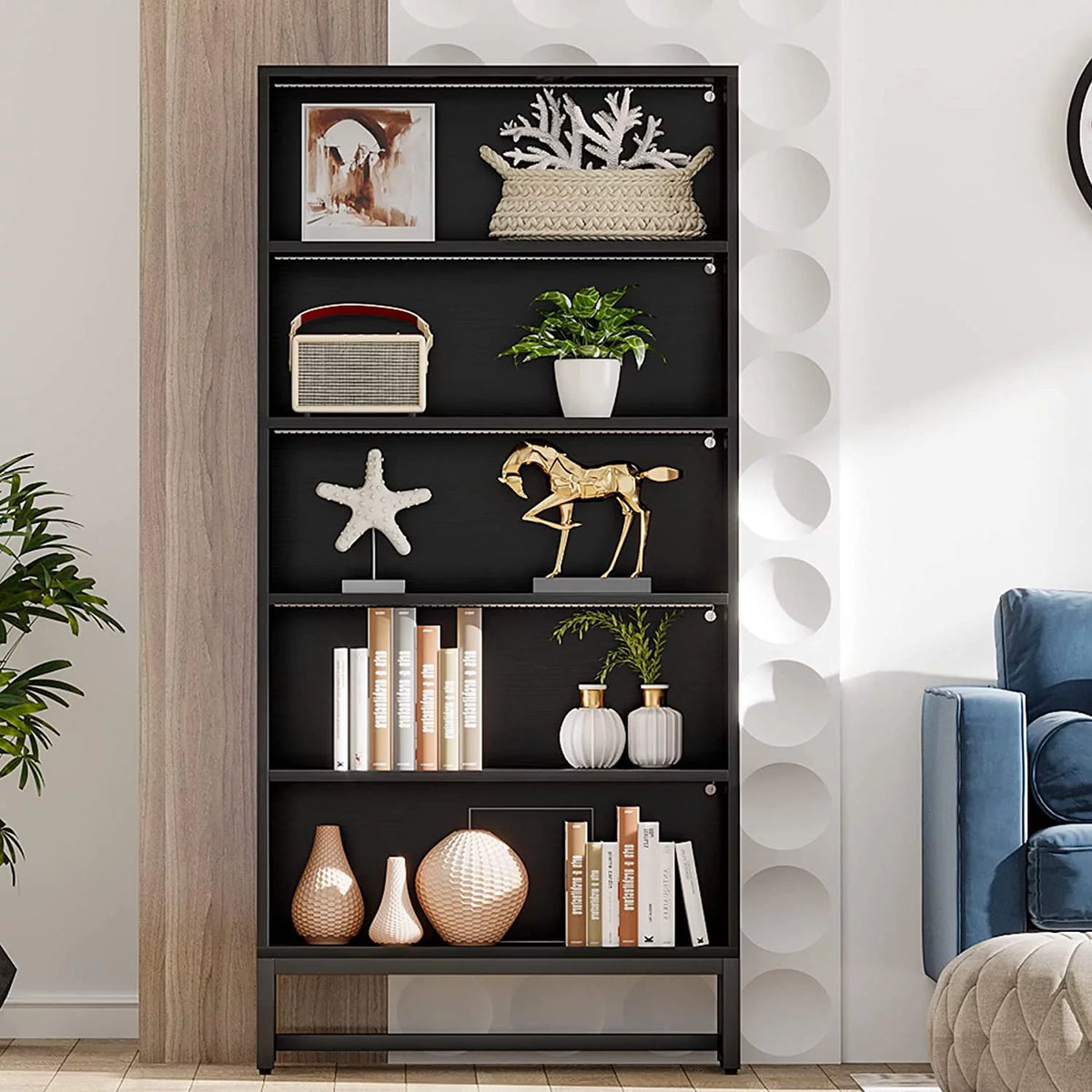 5 Shelf Bookcase with Led Lights L42336